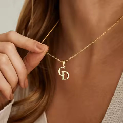 You Me Initial Necklace